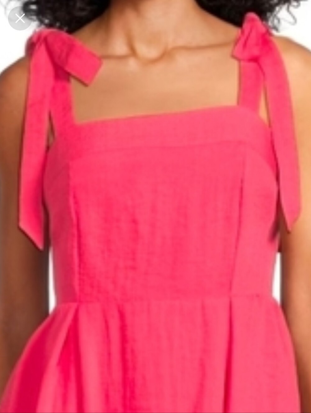 Sam Edelman TIE STRAP A-LINE MINI DRESS w/ POCKETS/Watermelon Womens Size 8 - Picture 3 of 3